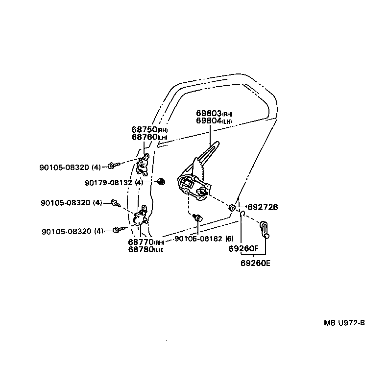 Rear Door Window Regulator Hinge