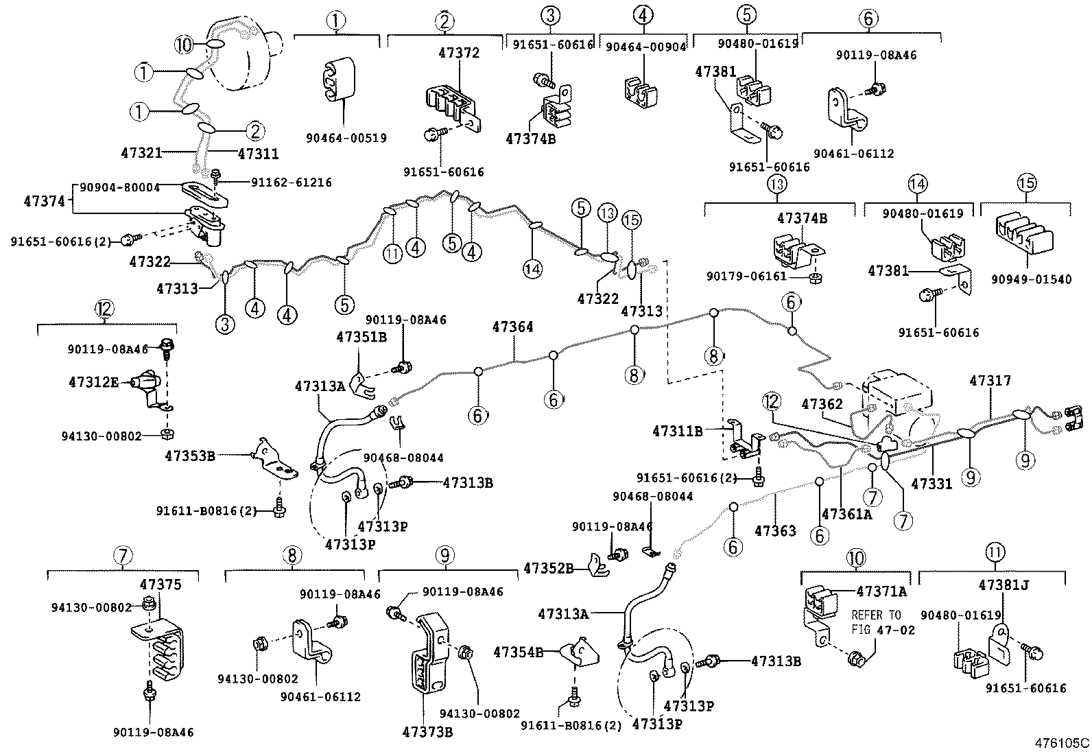 Abrazadera del tubo de freno