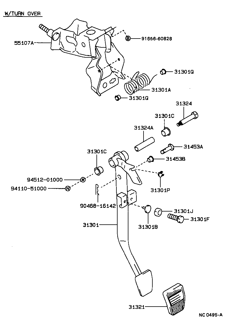 Manguera flexible del pedal del embrague