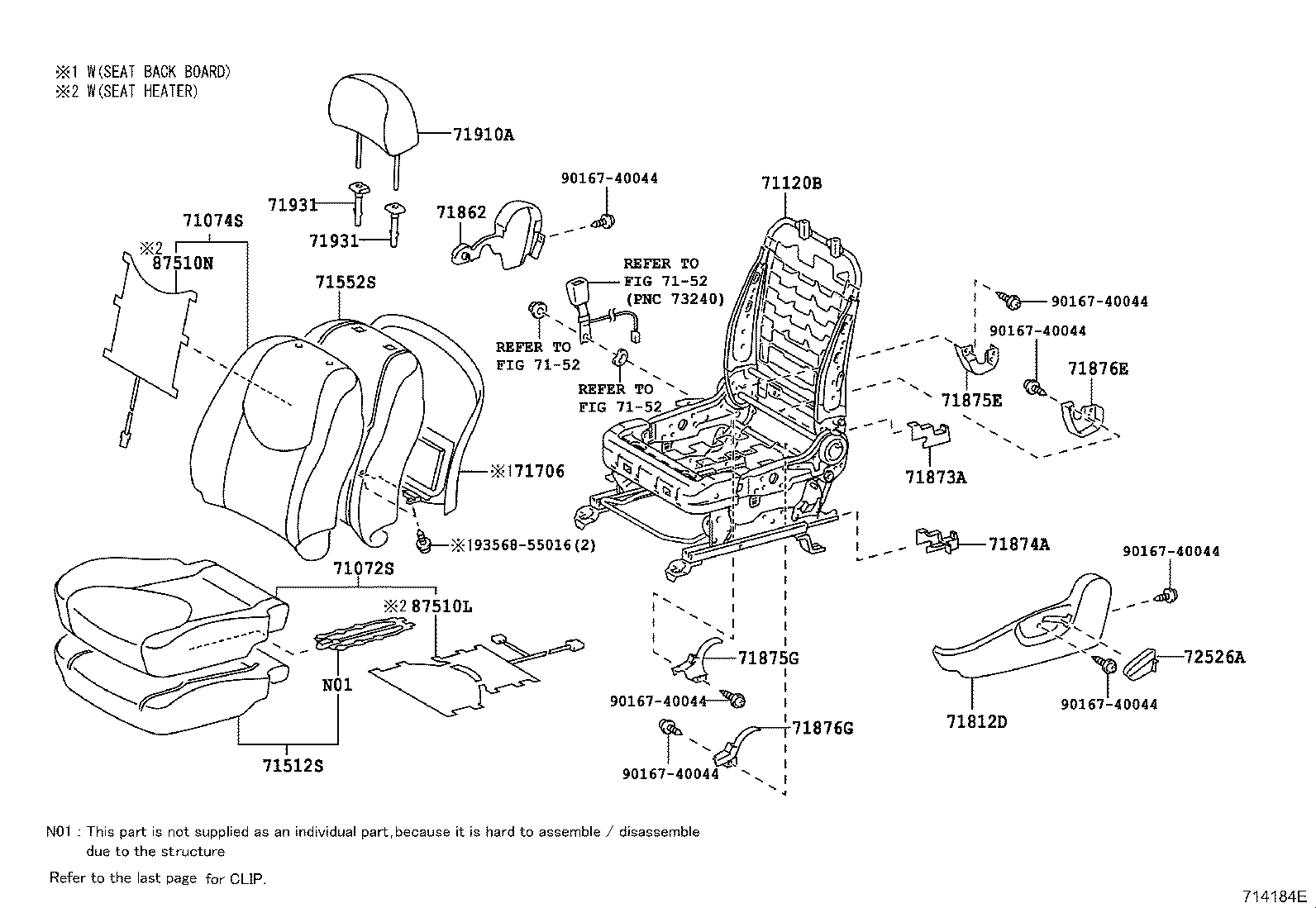 Asiento y pista del asiento