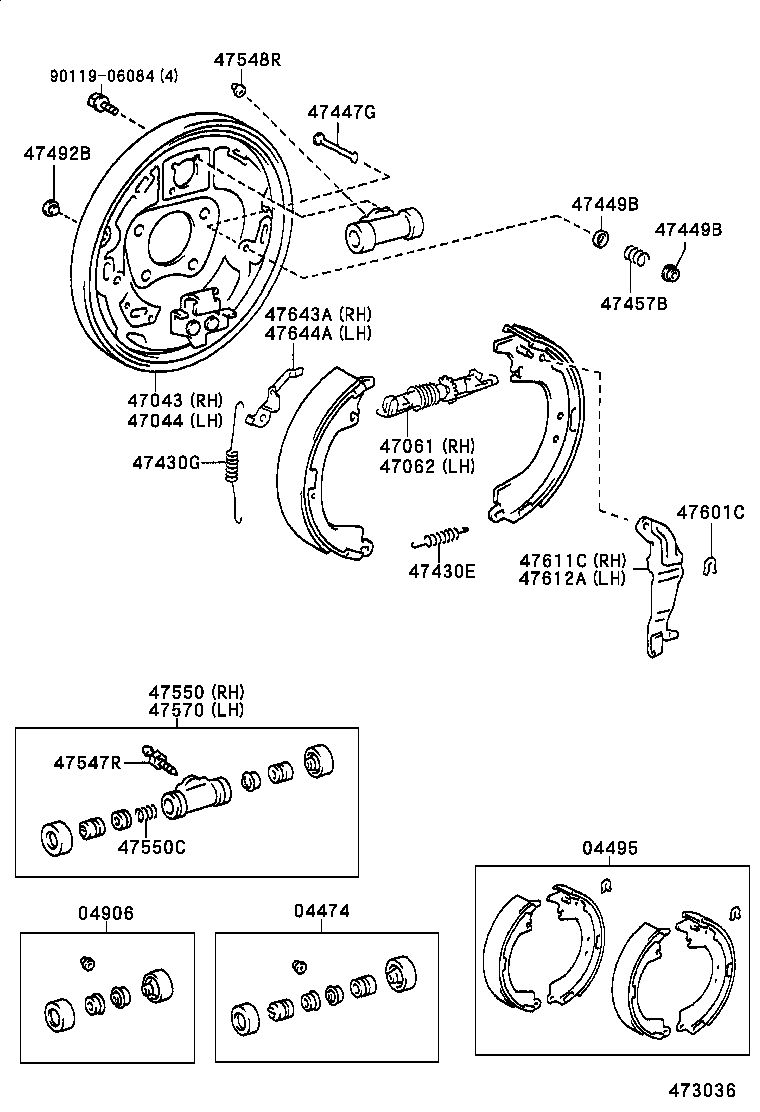 Rear Drum Brake Wheel Cylinder Backing Plate