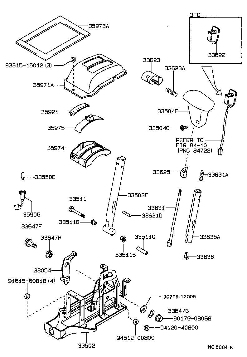 Palanca de cambios y retenedor
