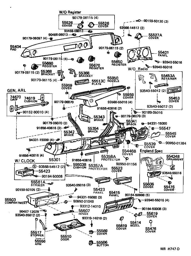 Instrument Panel Glove Compartment