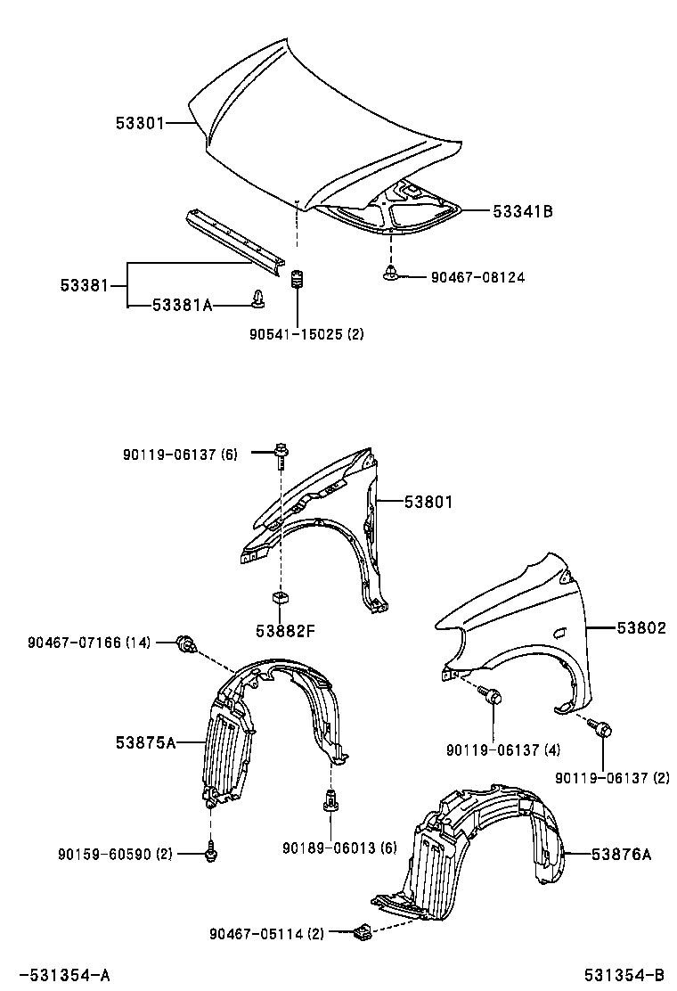 Capó y guardabarros delantero