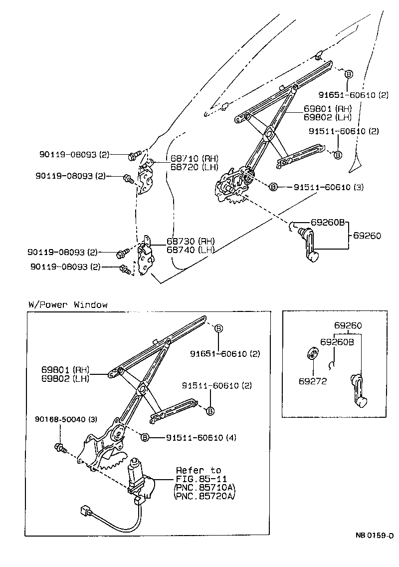 Front Door Window Regulator Hinge