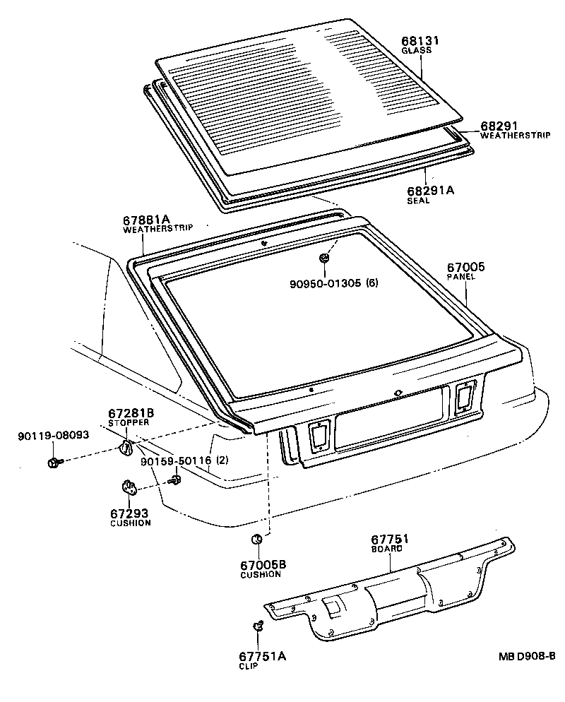 Back Door Panel Glass