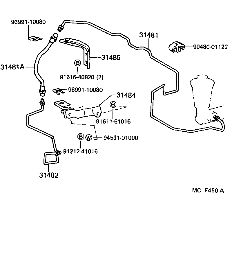 Manguera flexible del pedal del embrague