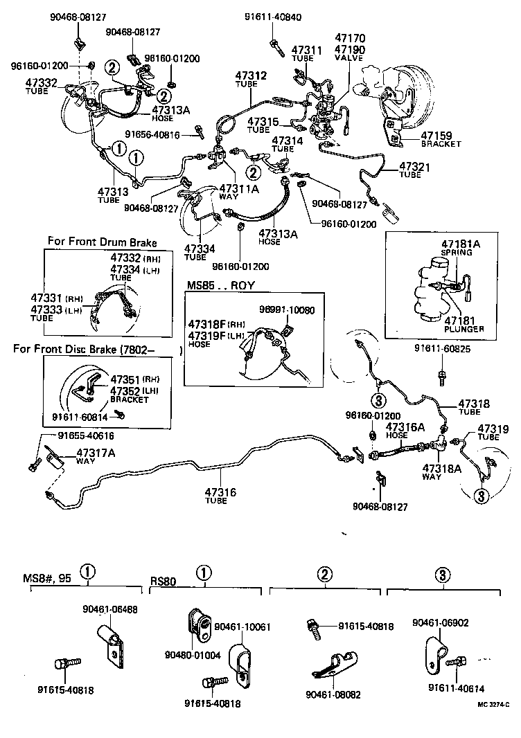 Abrazadera del tubo de freno