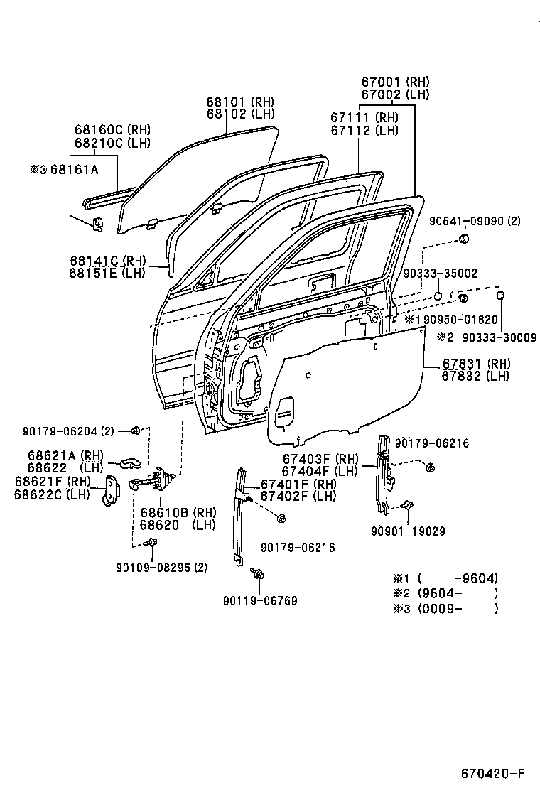 Panel de puerta delantera y vidrio