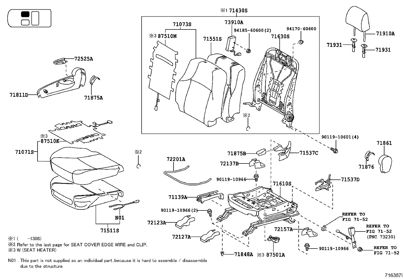 Asiento y pista del asiento
