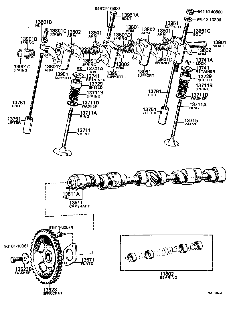 Árbol de levas y válvula