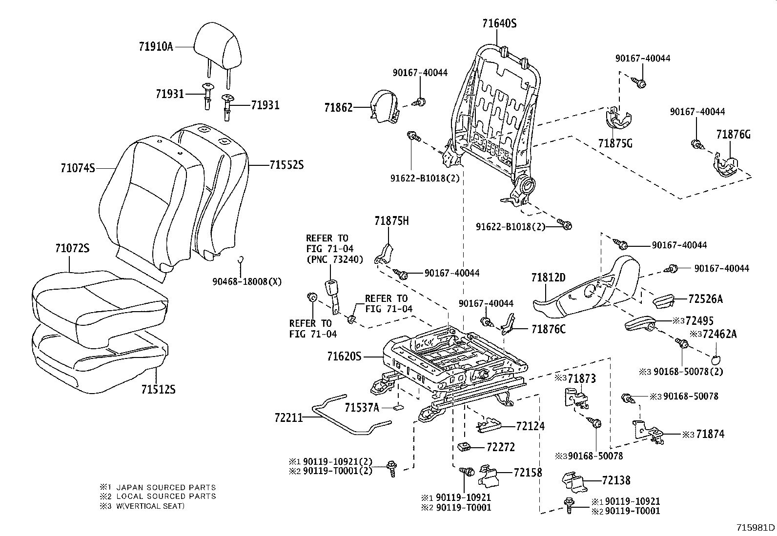 Asiento delantero y riel del asiento