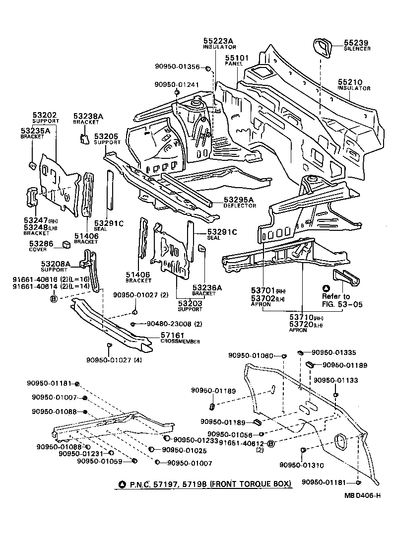 Front Fender Apron Dash Panel