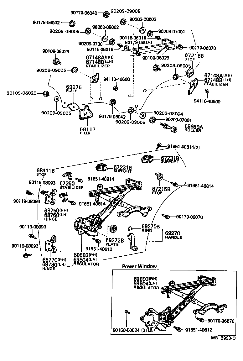 Rear Door Window Regulator Hinge