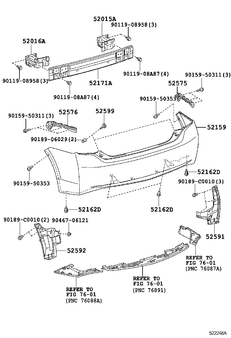 Parachoques trasero y soporte para parachoques