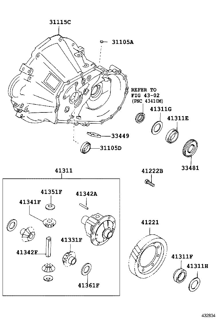 Carcasa del eje delantero y diferencial