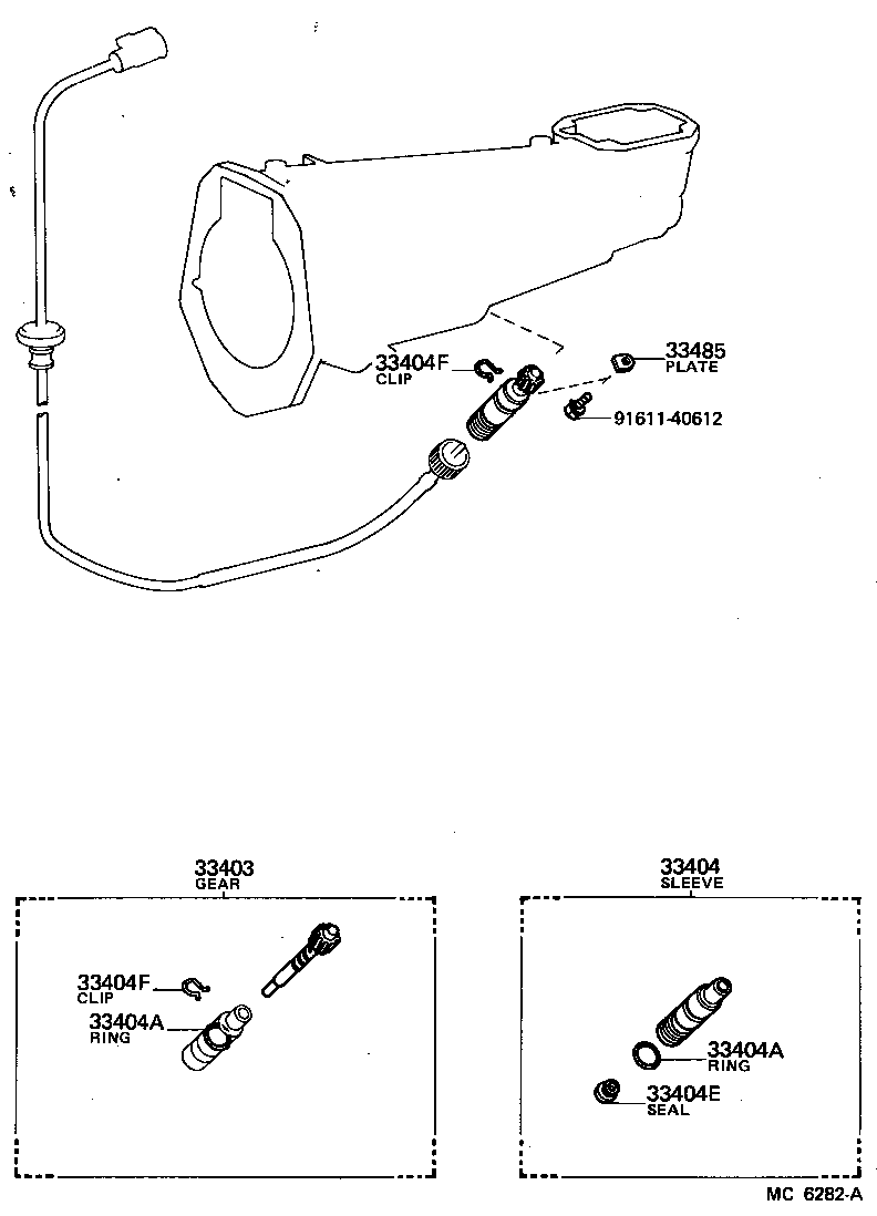 Engranaje impulsado por velocímetro