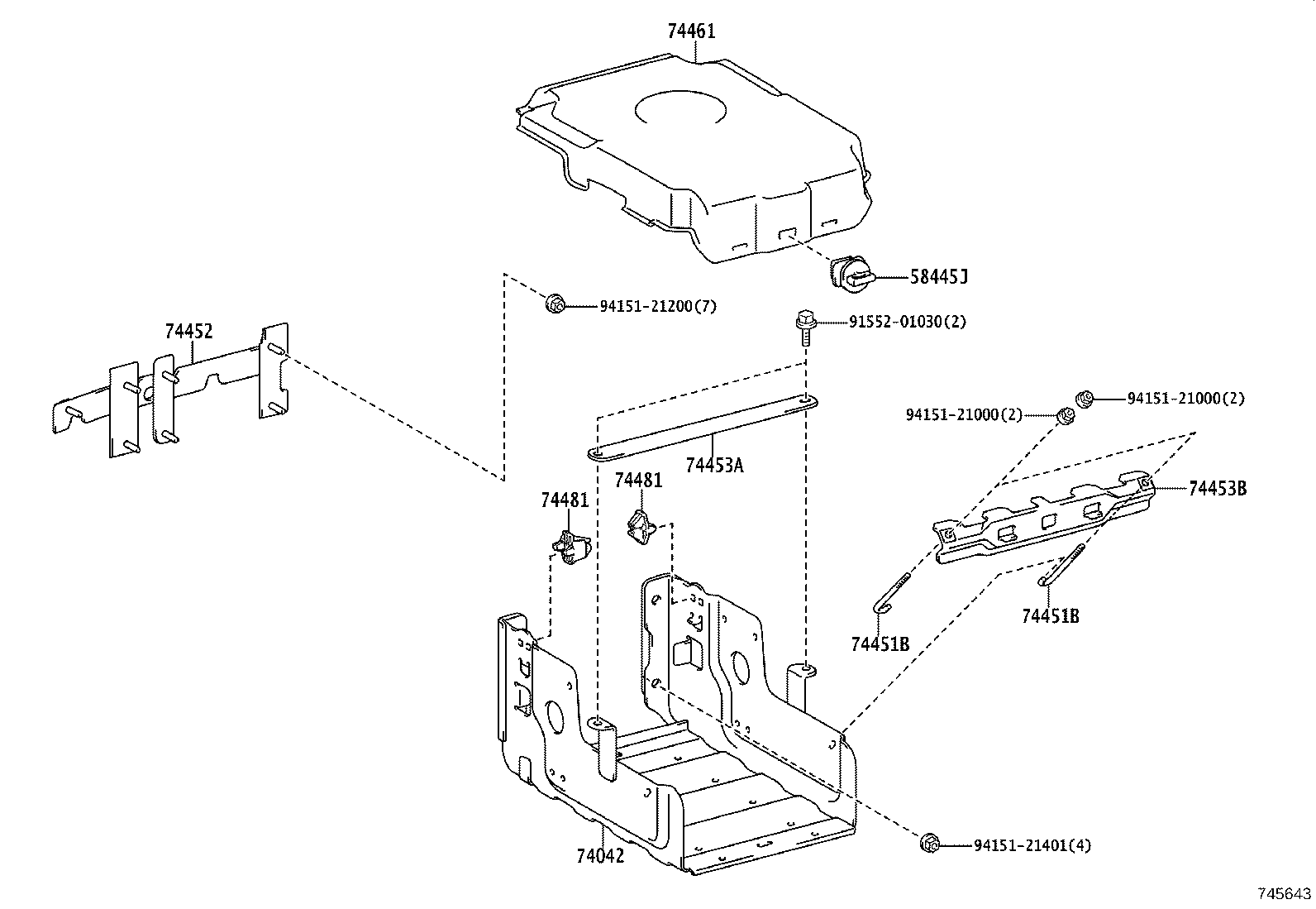 74451-37012 Bolt, Battery Clamp Toyota | YoshiParts