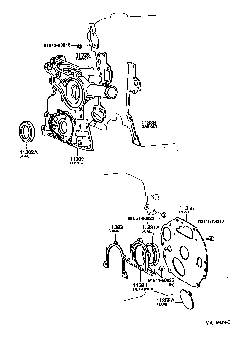 Timing Gear Cover & Rear End Plate