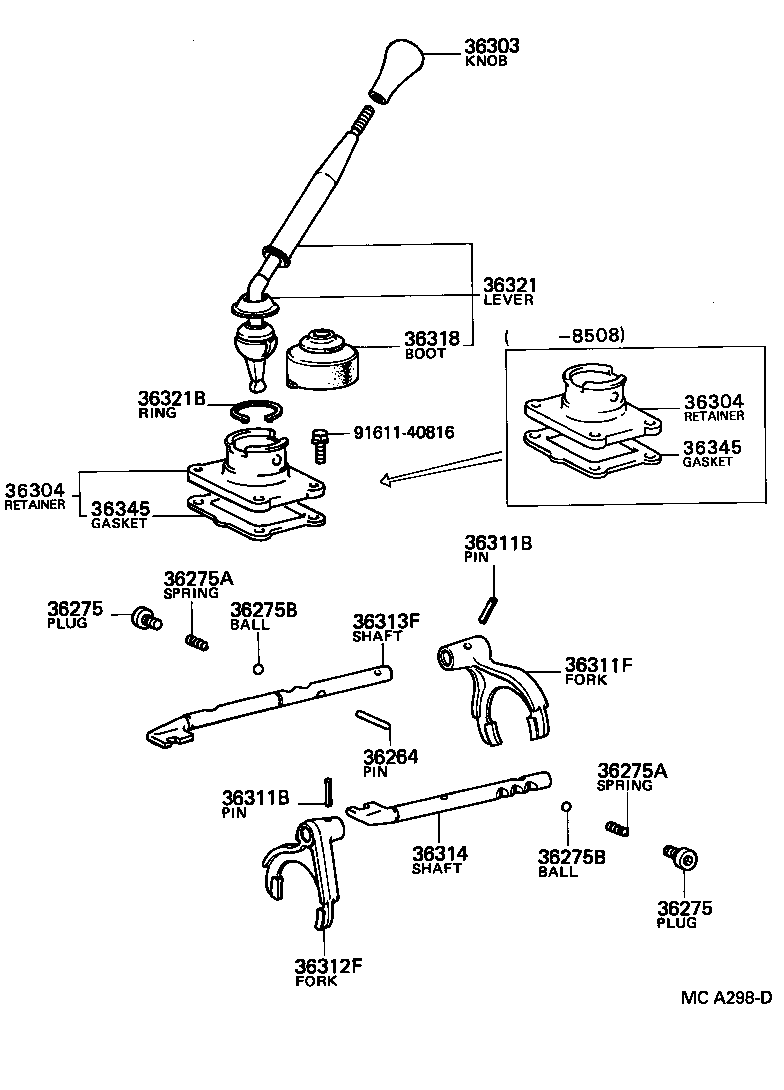 Transfer Lever & Shift Rod