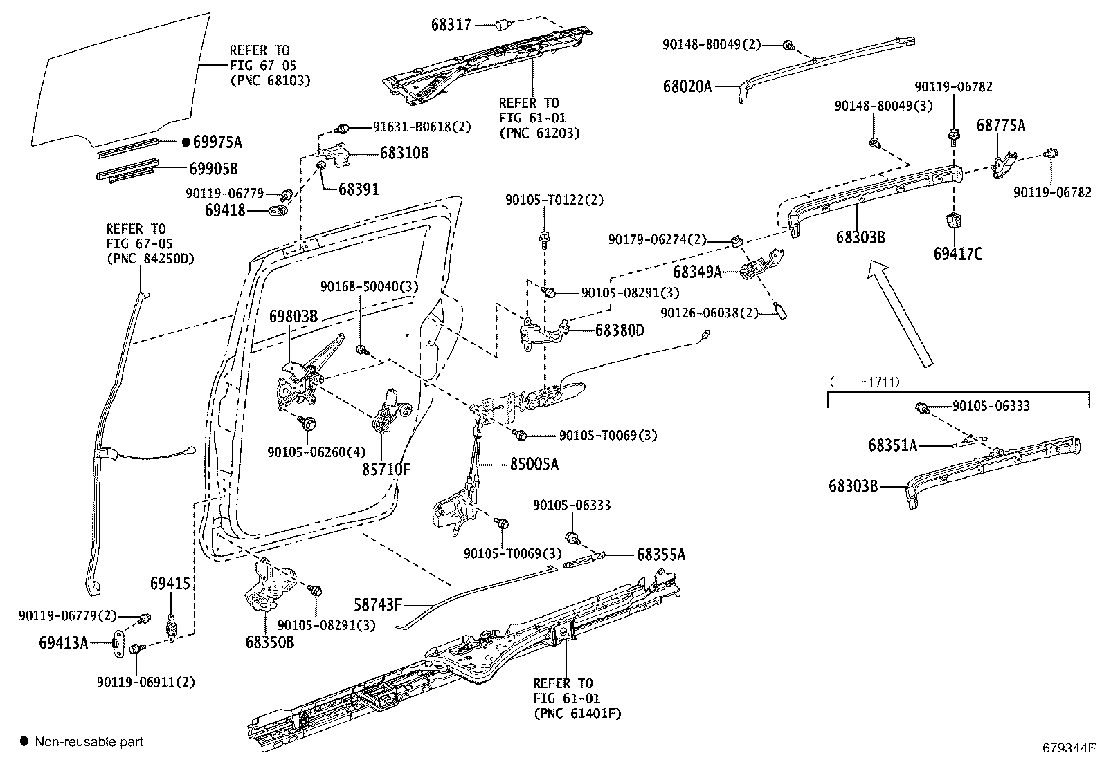 Rear Door Window Regulator Hinge