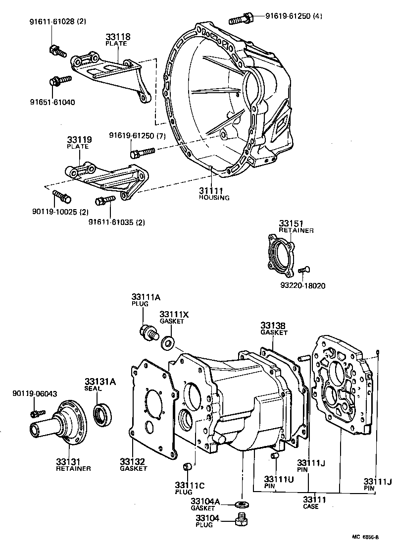 Clutch Housing + Transmission Case