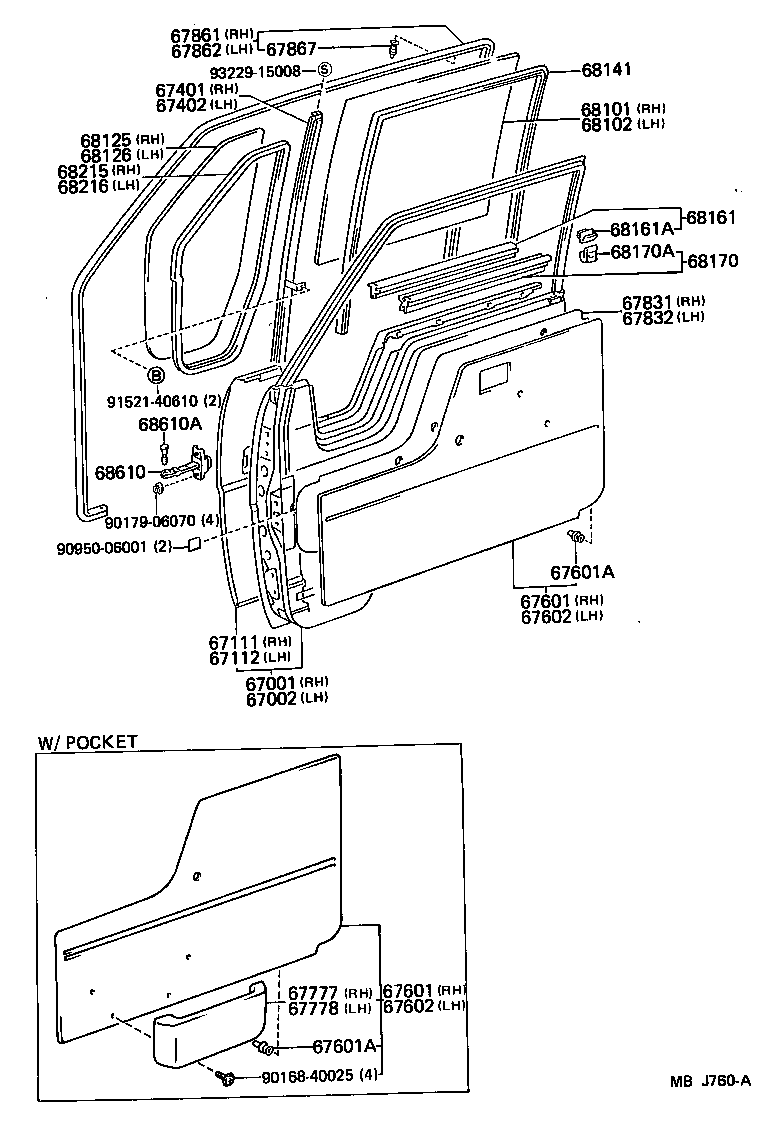 Panel de puerta delantera y vidrio