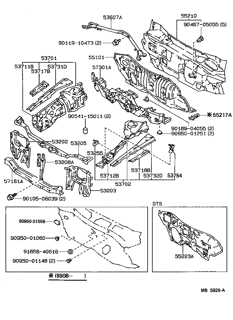 Front Fender Apron Dash Panel