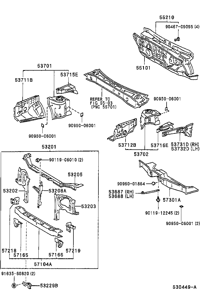 Front Fender Apron Dash Panel