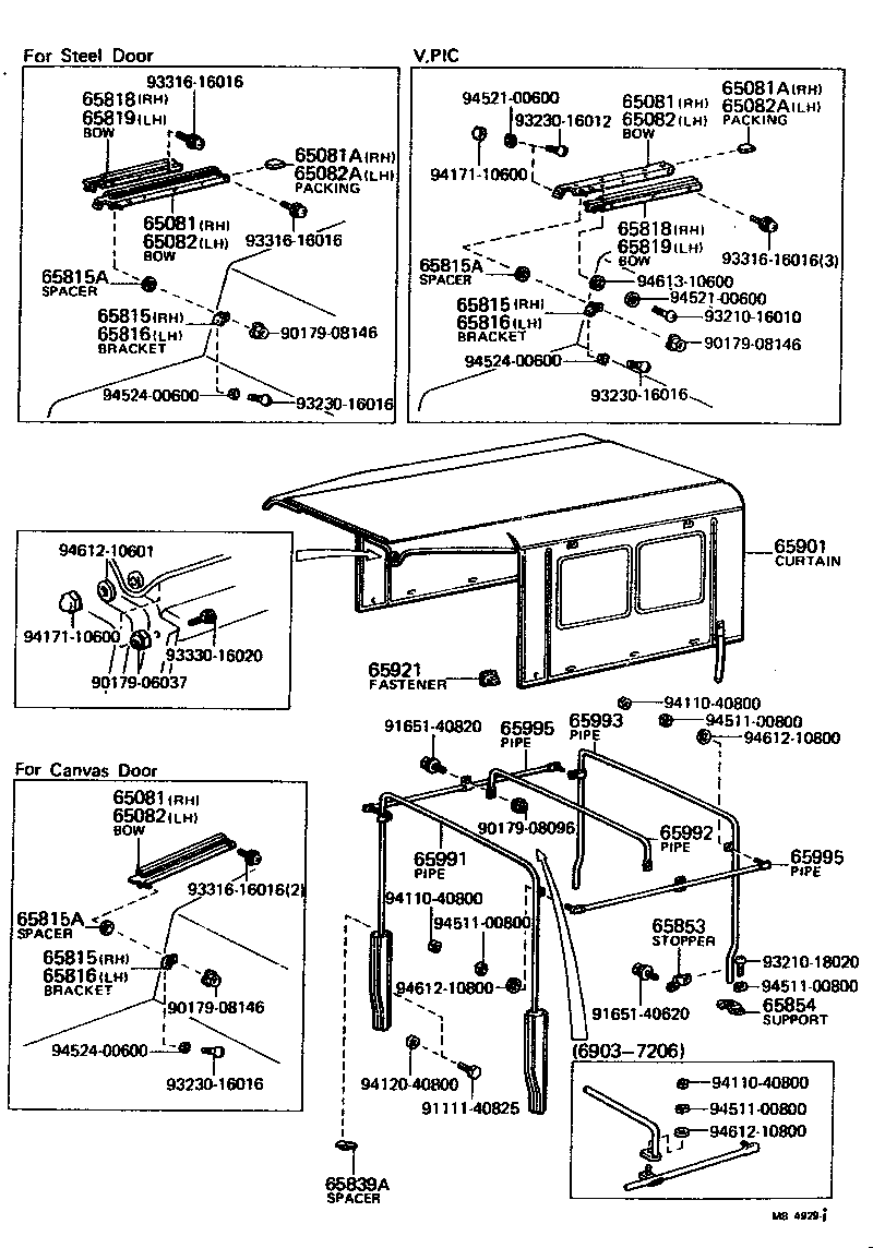 Rear Body Top Curtain Roof Panel