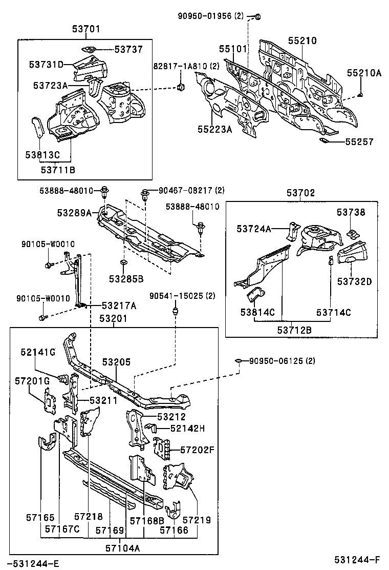 Front Fender Apron Dash Panel