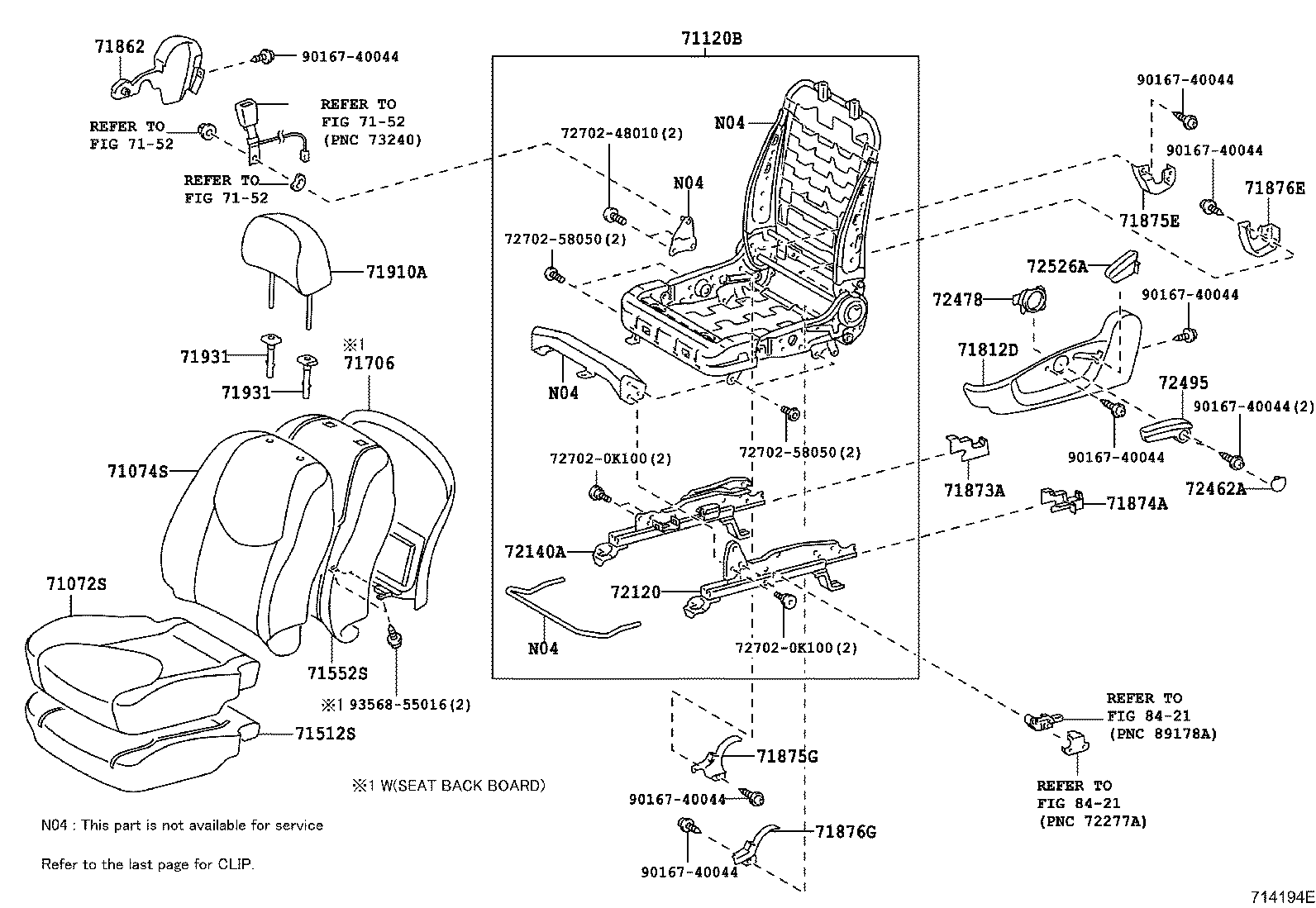 Asiento y pista del asiento