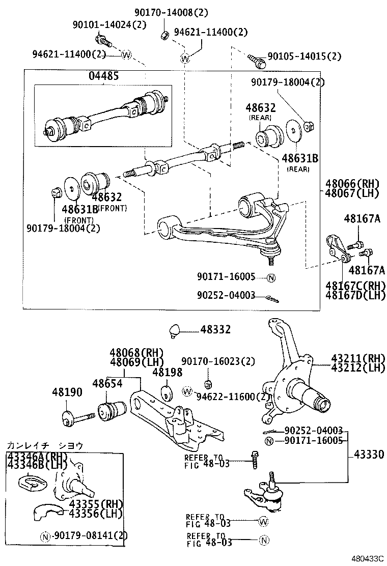 Muñón de dirección del brazo del eje delantero