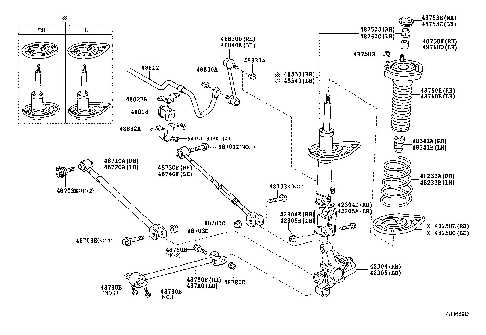 48530-80764 Absorber Assy, Shock, Rear Rh Lexus | YoshiParts