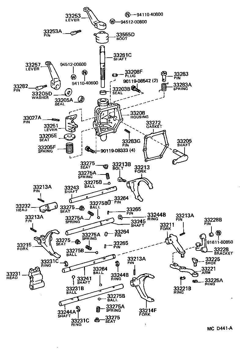 Gear Shift Fork Lever Shaft