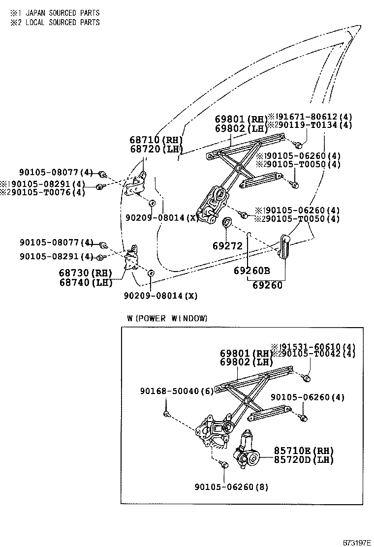 Front Door Window Regulator Hinge