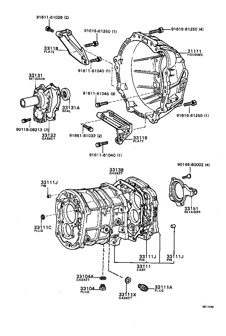 Clutch Housing + Transmission Case