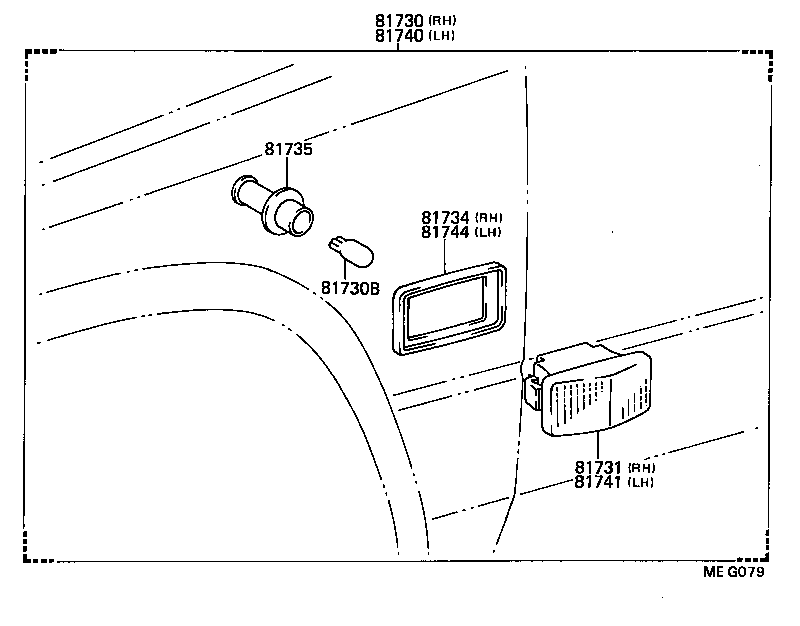 Lámpara de señal de giro y lámpara de espejo exterior