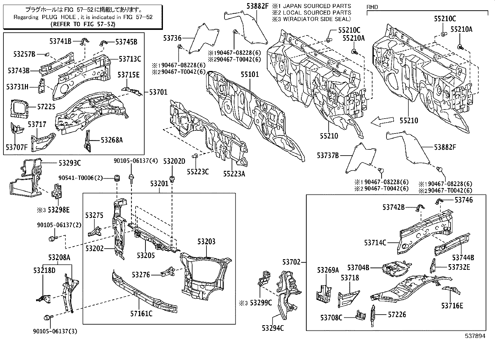 Front Fender Apron Dash Panel