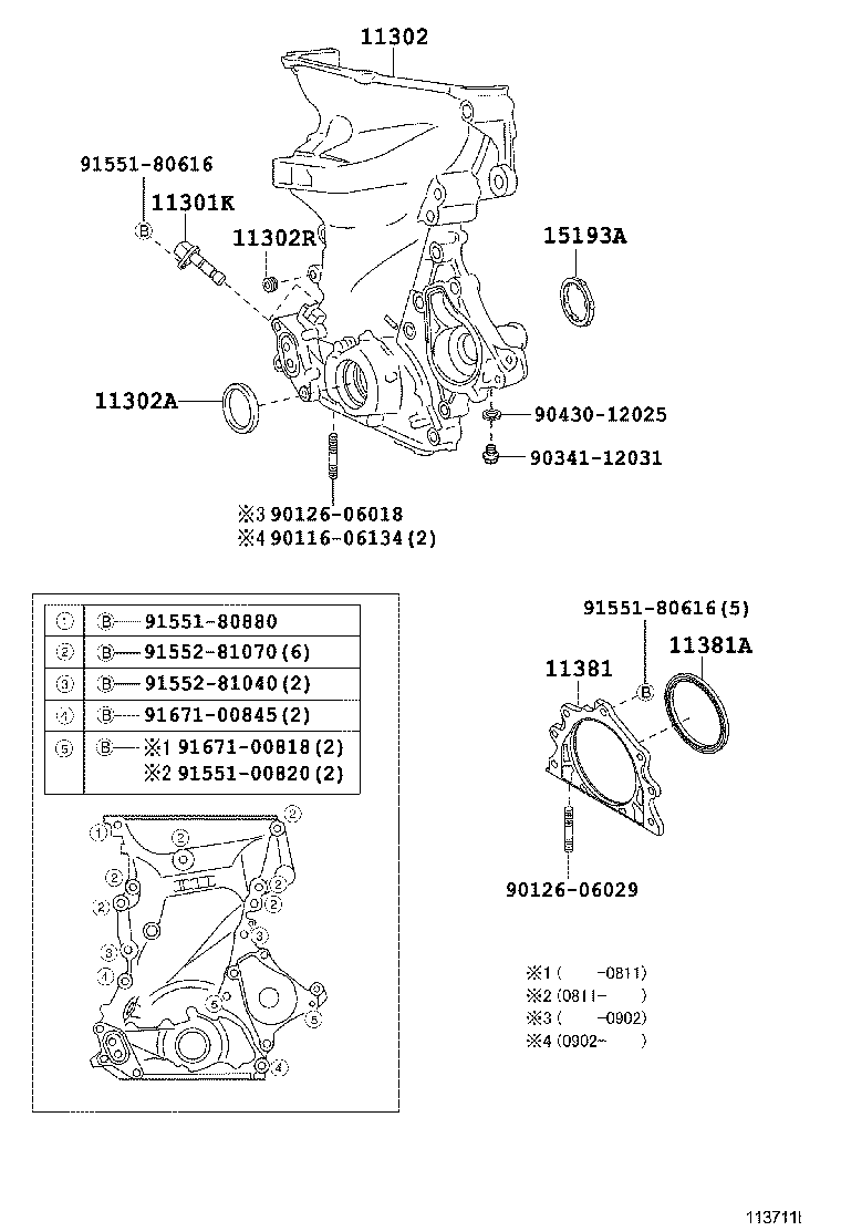 Timing Gear Cover & Rear End Plate