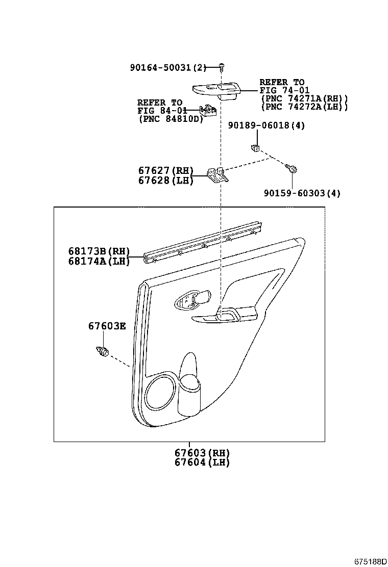Panel de puerta trasera y vidrio