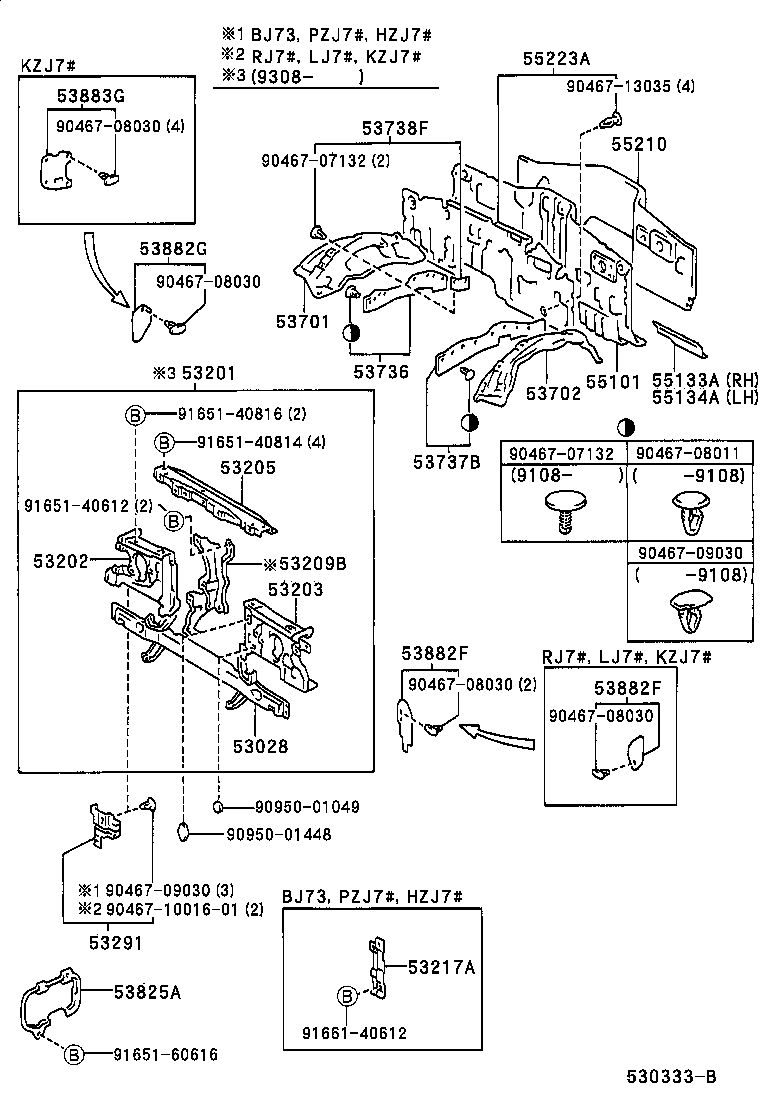 Front Fender Apron Dash Panel