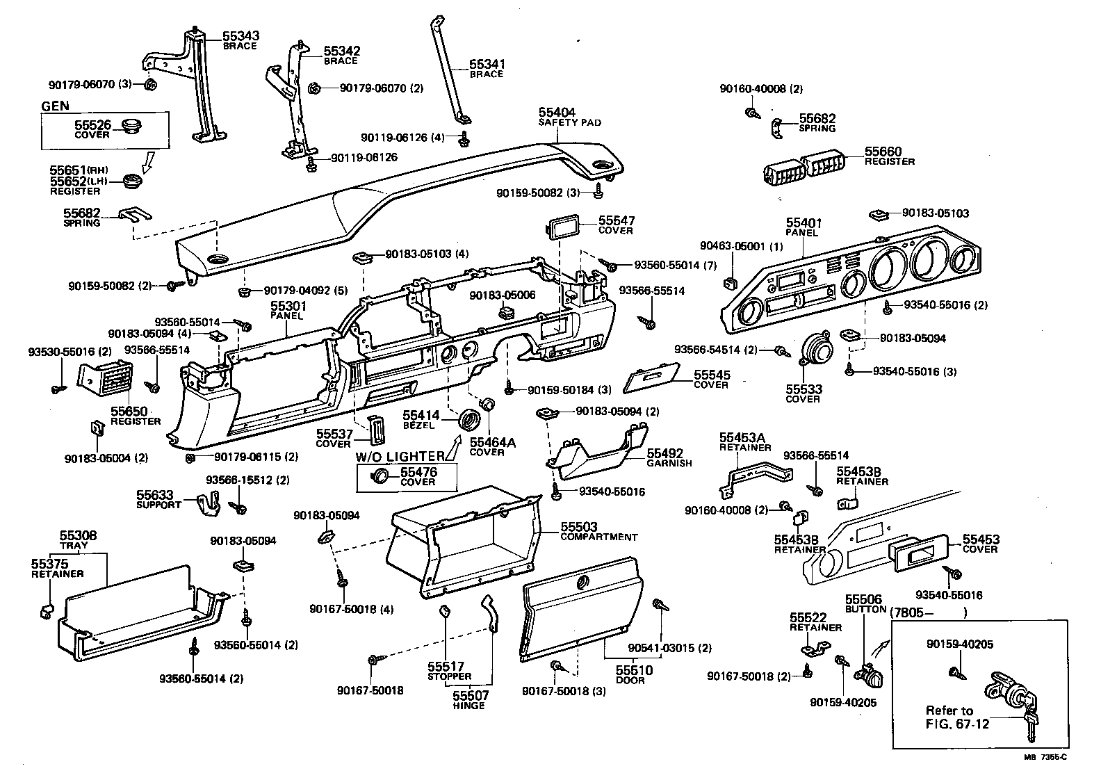 Instrument Panel Glove Compartment