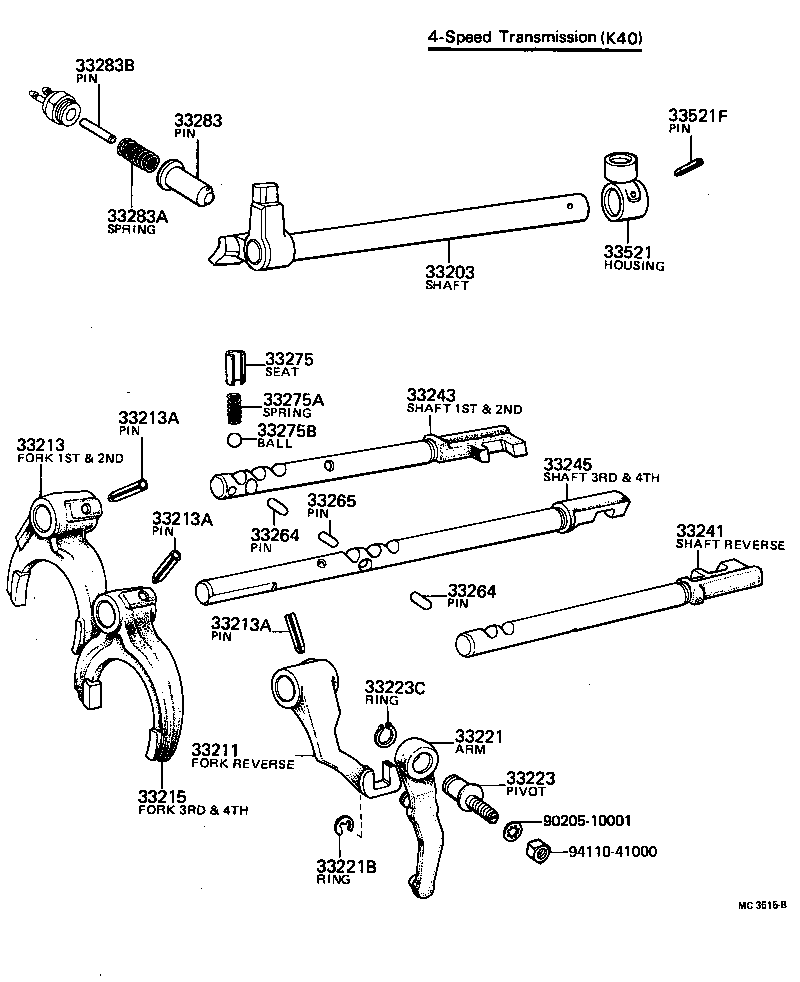 Gear Shift Fork Lever Shaft