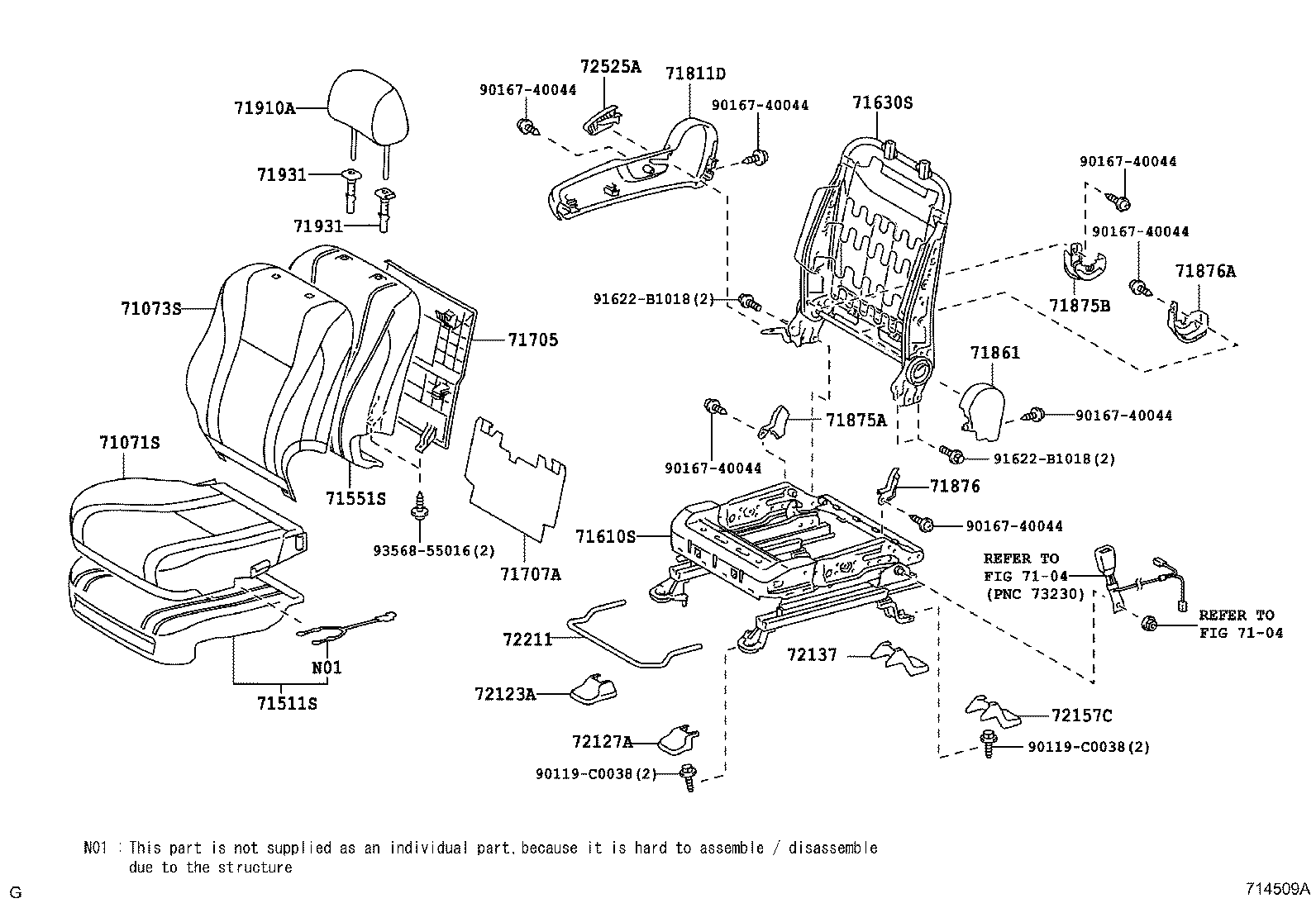 Asiento delantero y riel del asiento
