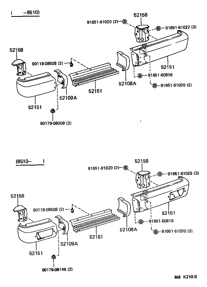 yuchiページ 52151-60070 Bumper Assy, Rear Toyota | YoshiParts