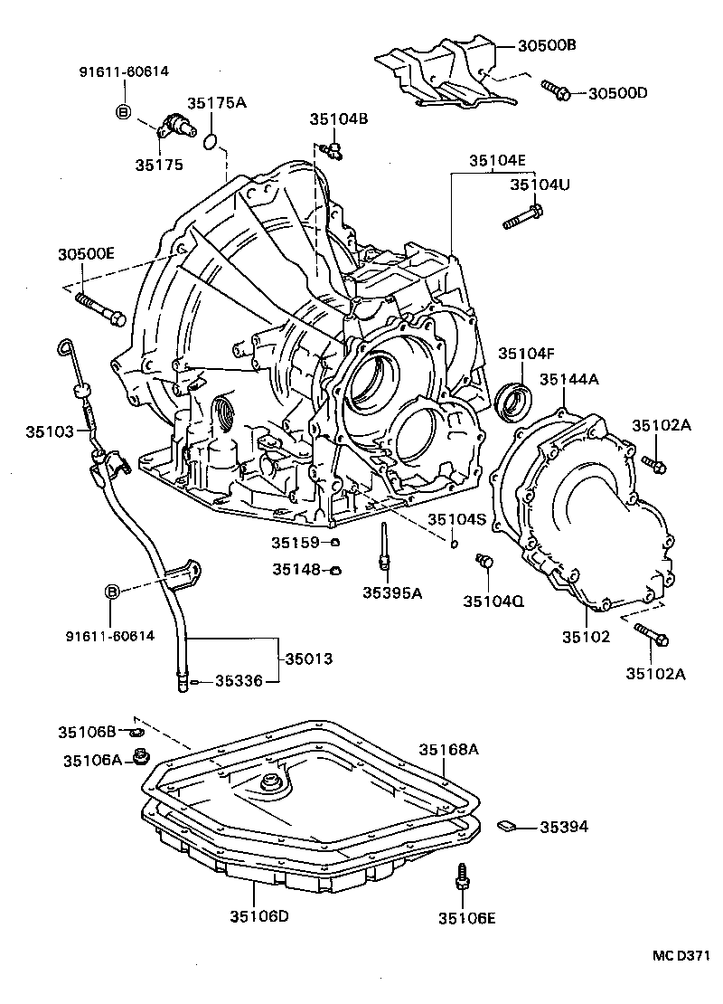 Caja de transmisión y cárter de aceite