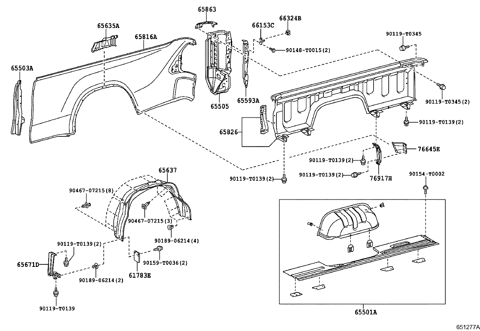 Panel lateral de la carrocería trasera