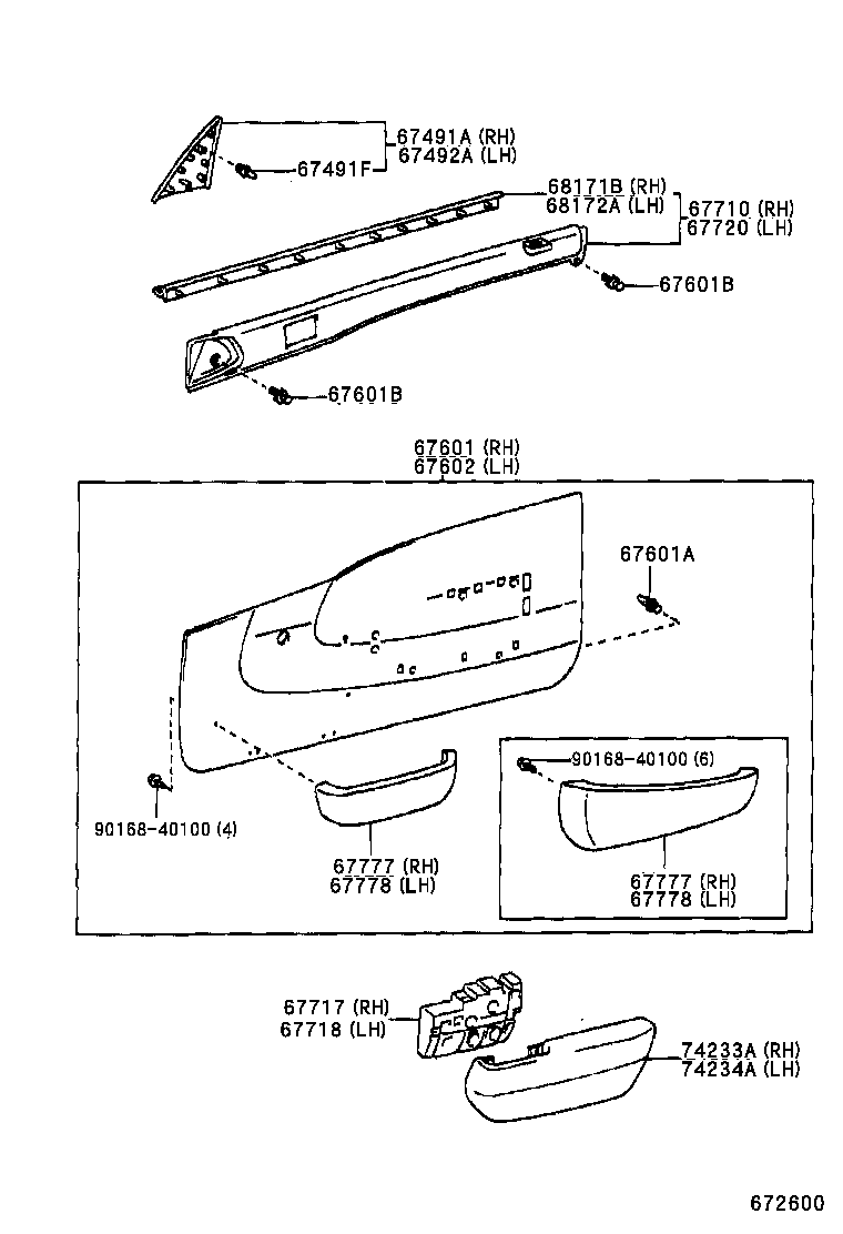 Panel de puerta delantera y vidrio