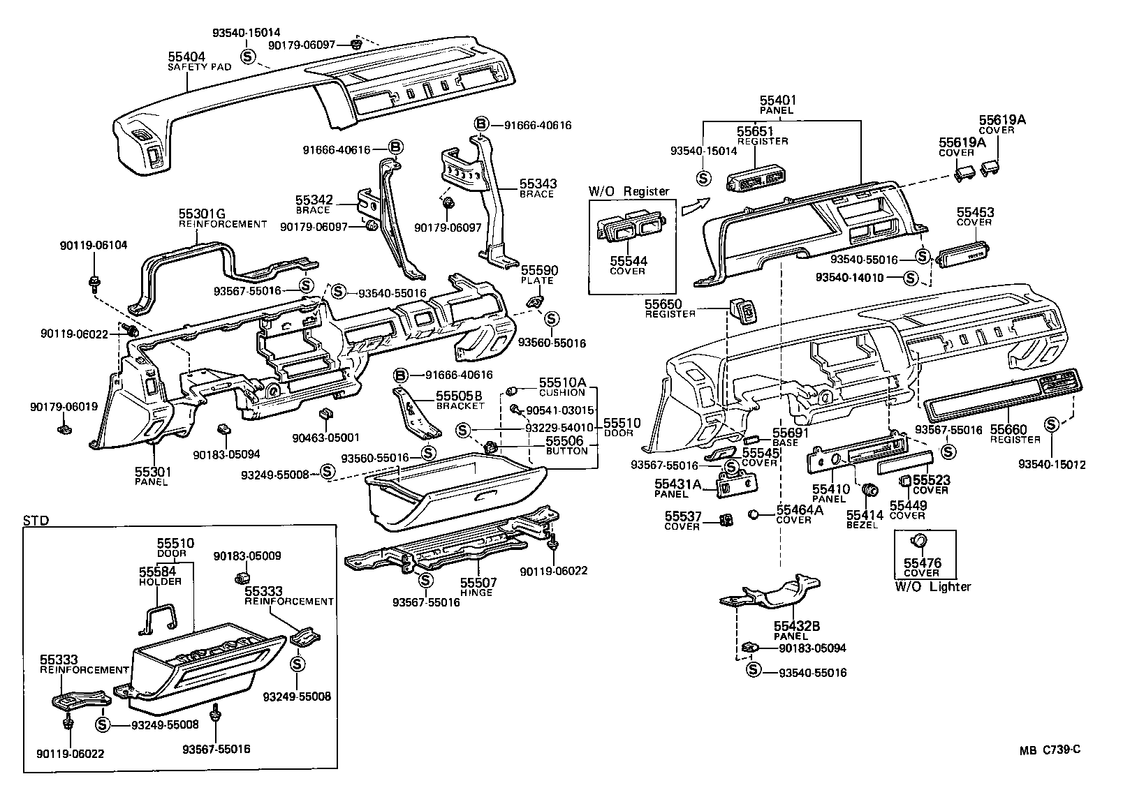 Instrument Panel Glove Compartment